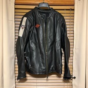 Genuine Harley Davidson Leather Coat.  Worn once.  Too big.  Tags included.